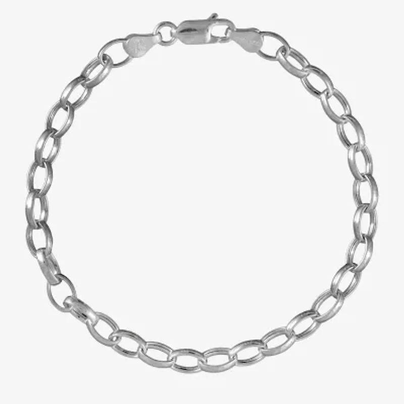 Made in Italy Sterling Silver Oval Link Chain Bracelet