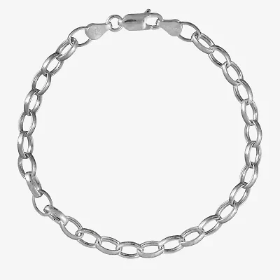 Made in Italy Sterling Silver Oval Link Chain Bracelet