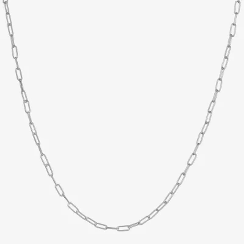 Made in Italy Womens Sterling Silver Inch Link Necklace