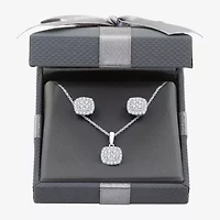 Womens CT. T.W. Lab Grown White Diamond Sterling Silver Cushion 2-pc. Jewelry Set