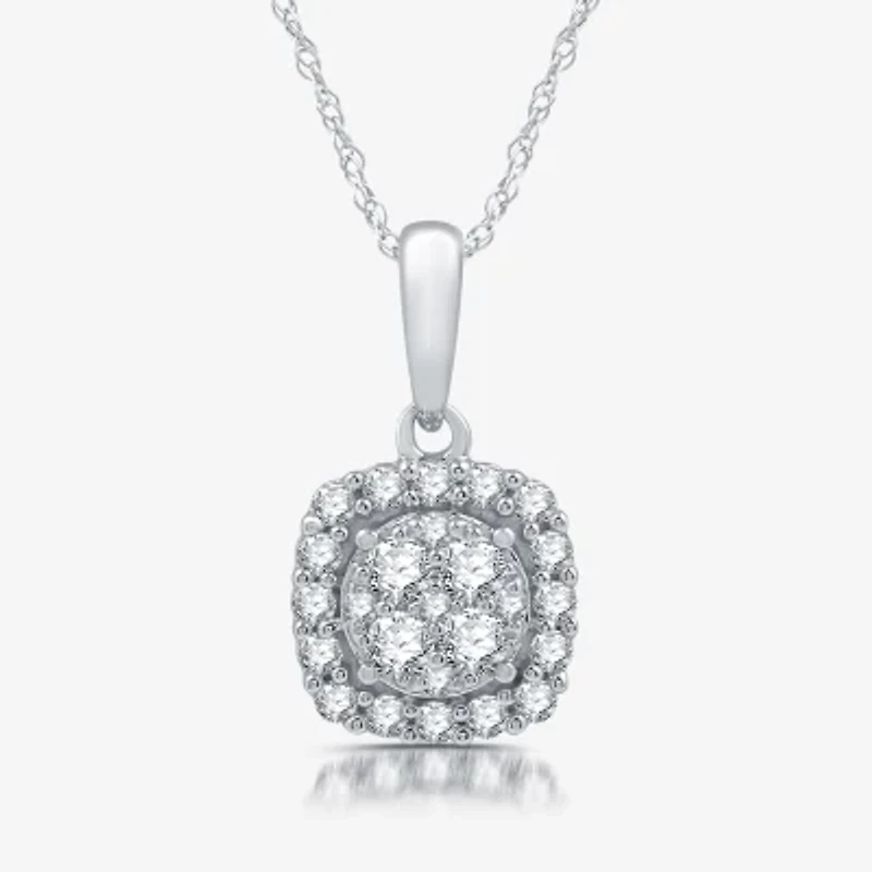 Womens CT. T.W. Lab Grown White Diamond Sterling Silver Cushion 2-pc. Jewelry Set
