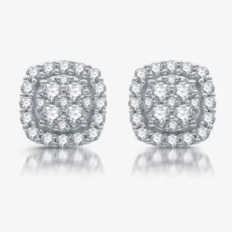 Womens 1 CT. T.W. Lab Grown White Diamond Sterling Silver Cushion 2-pc. Jewelry Set