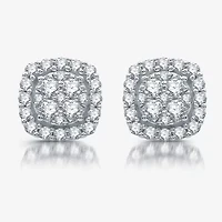 Womens 1 CT. T.W. Lab Grown White Diamond Sterling Silver Cushion 2-pc. Jewelry Set