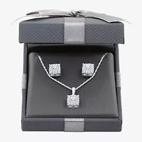 Womens CT. T.W. Lab Grown White Diamond Sterling Silver Cushion 2-pc. Jewelry Set