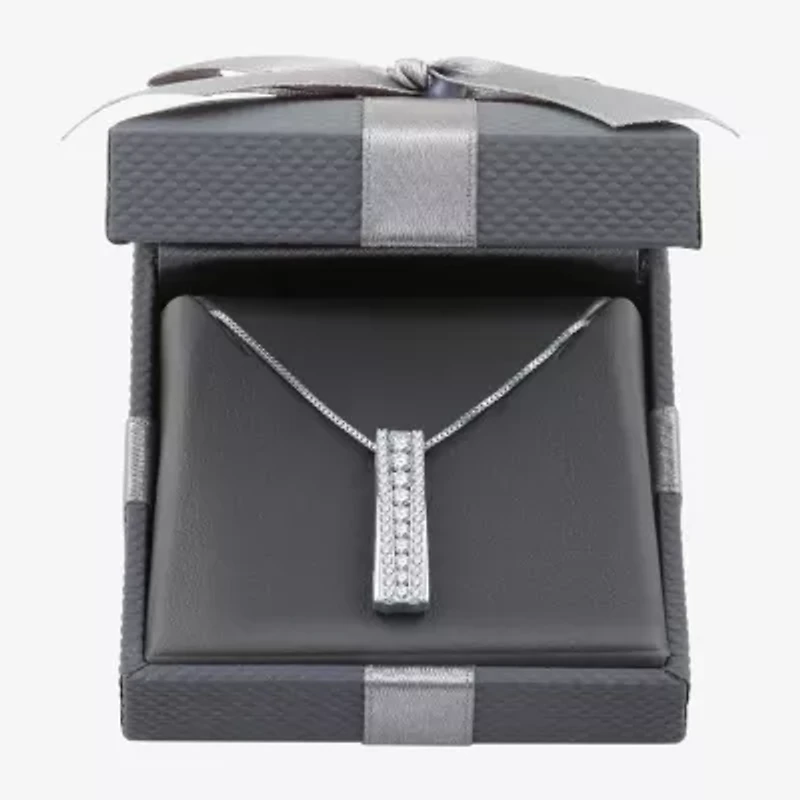 Linear Womens 1/2 CT. T.W. Lab Grown White Diamond Sterling Silver 18 Inch Pendant Necklace