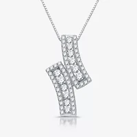 Womens 1 CT. T.W. Lab Grown White Diamond Sterling Silver 18 Inch Pendant Necklace