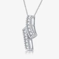 Womens 1 CT. T.W. Lab Grown White Diamond Sterling Silver 18 Inch Pendant Necklace