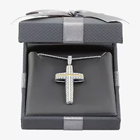 Womens 3/4 CT. T.W. Lab Grown White Diamond 14K Gold Over Silver Cross 18 Inch Pendant Necklace