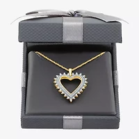 Womens 1/2 CT. T.W. Lab Grown White Diamond 14K Gold Over Silver Sterling Silver Heart 18 Inch Pendant Necklace