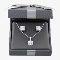 Womens 1/2 CT. T.W. Lab Grown White Diamond Sterling Silver Cushion 2-pc. Jewelry Set