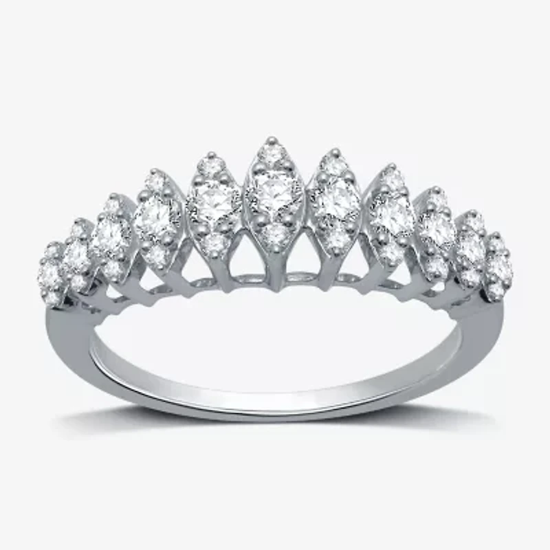 Womens 1/2 CT. T.W. Lab Grown White Diamond Sterling Silver Band