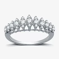 Womens 1/2 CT. T.W. Lab Grown White Diamond Sterling Silver Band