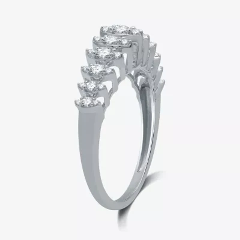 Womens 1/2 CT. T.W. Lab Grown White Diamond Sterling Silver Band