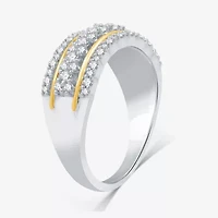 Womens 1/2 CT. T.W. Lab Grown White Diamond 14K Gold Over Silver Sterling Band