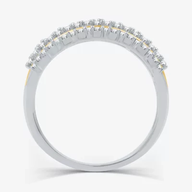 Womens 1/2 CT. T.W. Lab Grown White Diamond 14K Gold Over Silver Sterling Band