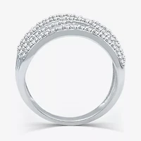 Womens 1 CT. T.W. Lab Grown White Diamond Sterling Silver Band
