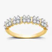 Womens 1/2 CT. T.W. Lab Grown White Diamond 14K Gold Over Silver Sterling Band