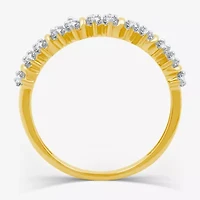 Womens 1/2 CT. T.W. Lab Grown White Diamond 14K Gold Over Silver Sterling Band