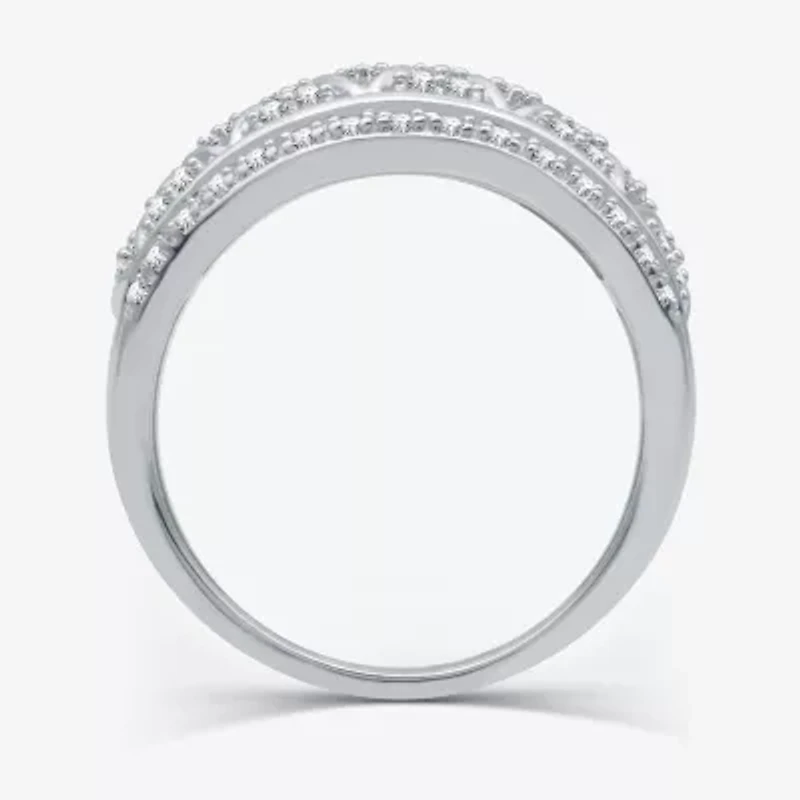 Womens /2 CT. T.W. Lab Grown White Diamond Sterling Silver Band