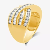 Womens 1 CT. T.W. Lab Grown White Diamond 14K Gold Over Silver Sterling Band