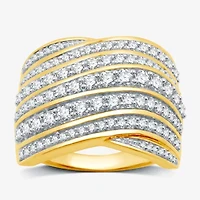 Womens 1 1/2 CT. T.W. Lab Grown White Diamond 14K Gold Over Silver Band
