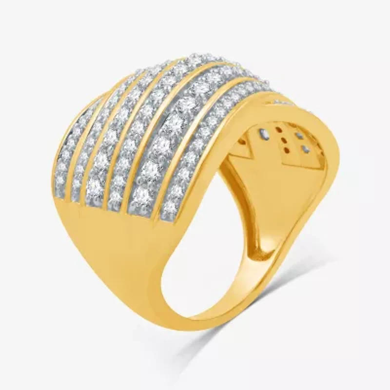 Womens 1 1/2 CT. T.W. Lab Grown White Diamond 14K Gold Over Silver Band
