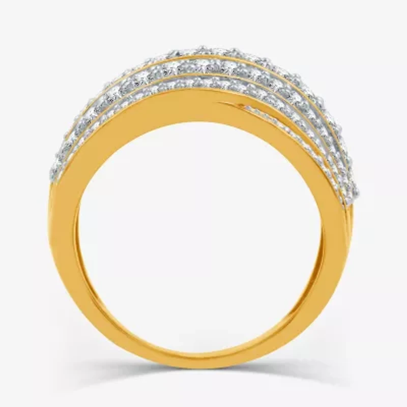 Womens 1 1/2 CT. T.W. Lab Grown White Diamond 14K Gold Over Silver Band