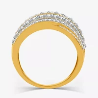 Womens 1 1/2 CT. T.W. Lab Grown White Diamond 14K Gold Over Silver Band