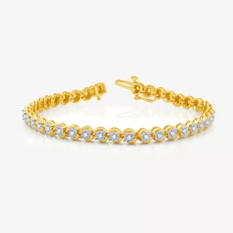 Womens 1 CT. T.W. Lab Grown White Diamond Sterling Silver 7.5 Inch Tennis Bracelet