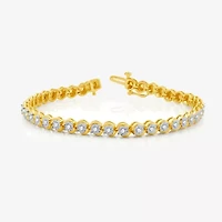 Womens 1 CT. T.W. Lab Grown White Diamond Sterling Silver 7.5 Inch Tennis Bracelet