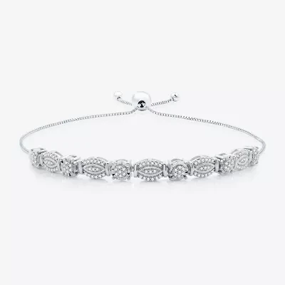 (G-H / Si2-Si3) Womens 1/2 CT. T.W. Lab Grown White Diamond Sterling Silver Bolo Bracelet