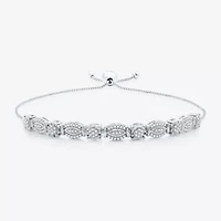 (G-H / Si2-Si3) Womens 1/2 CT. T.W. Lab Grown White Diamond Sterling Silver Bolo Bracelet