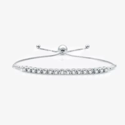 Womens 1/ CT. T.W. Lab Grown White Diamond Sterling Silver Bolo Bracelet