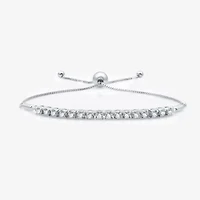 Womens 1/ CT. T.W. Lab Grown White Diamond Sterling Silver Bolo Bracelet