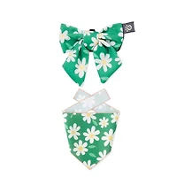 Paw & Tail Floral Dog Bandana Bow Set