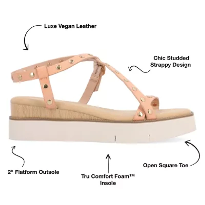 Journee Collection Lindsay Womens Criss Cross Strap Footbed Sandals