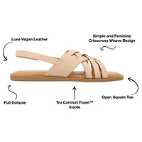 Journee Collection Womens Merrin Slingback Strap Flat Sandals