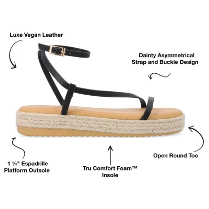 Journee Collection Womens Odelia Ankle Strap Flat Sandals