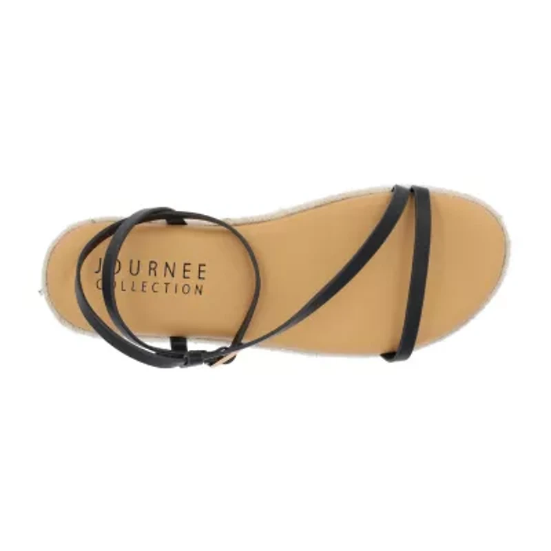 Journee Collection Womens Odelia Ankle Strap Flat Sandals