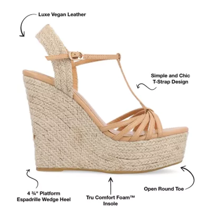 Journee Collection Womens Yara Wedge Sandals