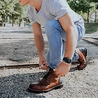 Thomas And Vine Mens Reddick Block Heel Lace-Up Boots