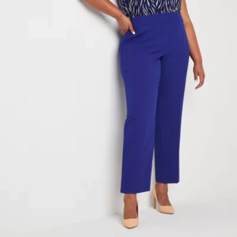 Black Label by Evan-Picone Womens Straight Fit Straight-Plus Suit Pant