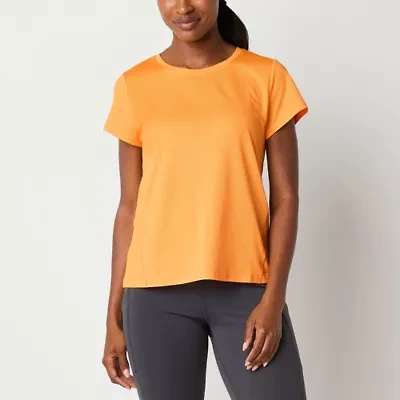 Xersion Womens Mesh Crew Neck Short Sleeve T-Shirt Tall