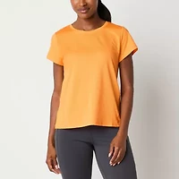 Xersion Womens Mesh Crew Neck Short Sleeve T-Shirt Tall