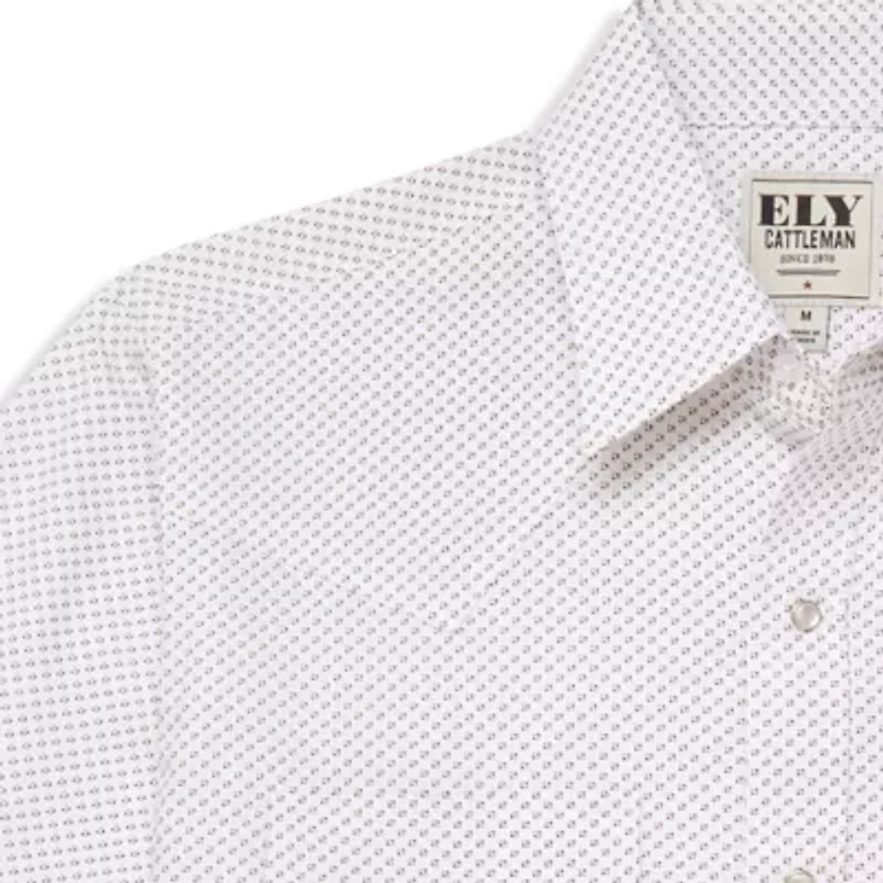 Ely Cattleman Mini Geo Print Mens Long Sleeve Western Shirt