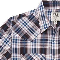 Ely Cattleman Textured Aztec Plaid Mens Long Sleeve Western Shirt