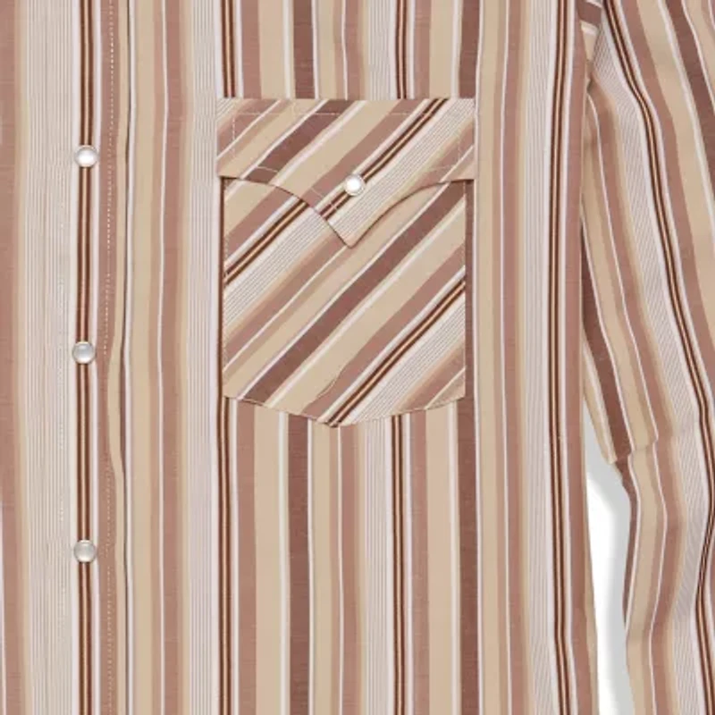 Ely Cattleman Textured Stripe Mens Long Sleeve Western Shirt