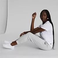 PUMA Womens Cuffed Mid Rise Fleece Sweatpant