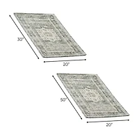 Linery Nava 2-pc. Traditional Geometric Washable Skid Resistant Indoor Rectangular Rug Set