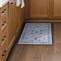 Linery Matra Traditional Floral Washable Skid Resistant Indoor Rectangular Accent Rug
